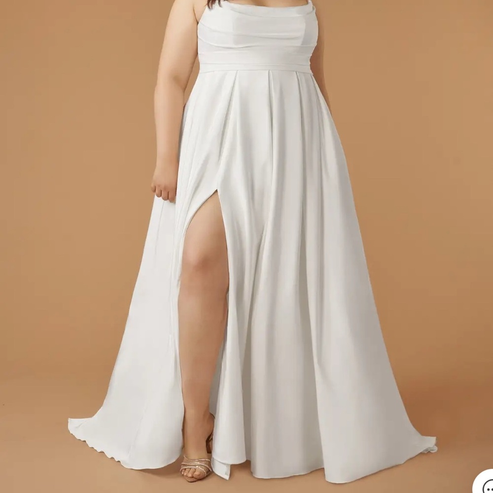 White satin dress